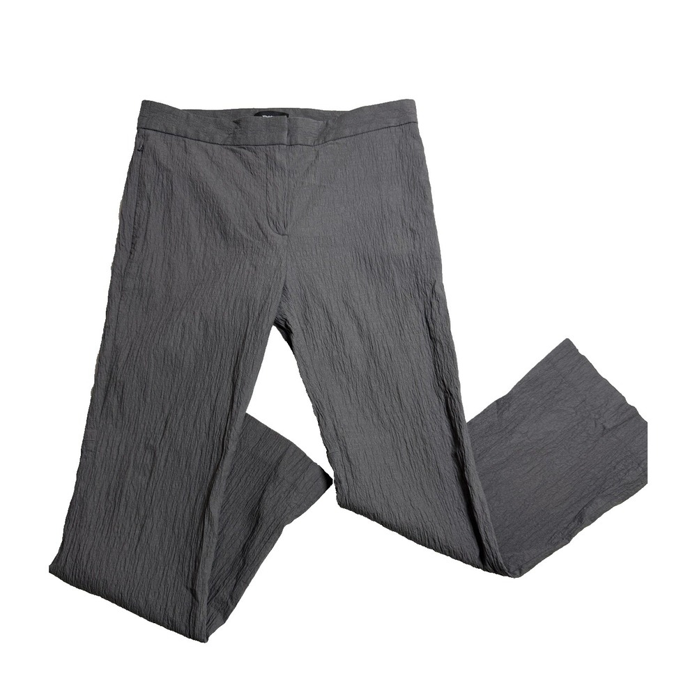 Theory womans gray textured pull on pants size 2 minimalist kick flare pockets